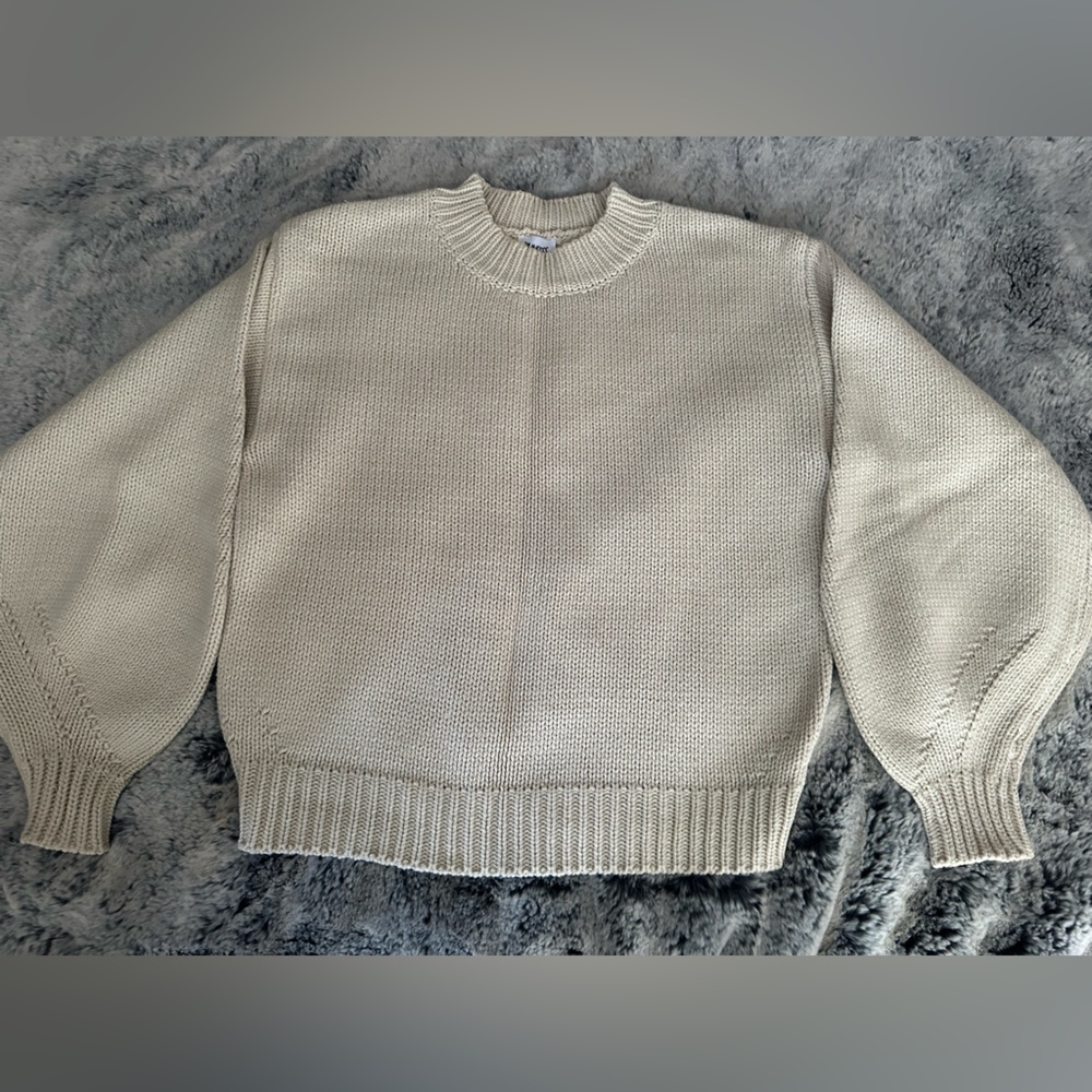 Beige knitted sweater, size small, oversized look
